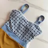 Summer sexy swimsuit quick dry breathable beach vacation casual comfortable beach beach swimming pool spa plaid stitching color one-piece bikini