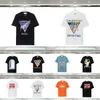 Üst Moda T Gömlek Erkek Kadın Tasarımcılar T-Shirt Tees Giyim Man S Casual Göğüs Harf Gömlek Lüks Giyim Sokak Şort Kol Giyim Kazablanka Tişörtleri A033 Tops
