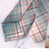 Fashion Cotton Skinny Plaid Neck Ties for Men Students Boys Girls Casual Uniforms Neckties Shirt Check Skirt Accessories 37 colors