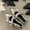 Sandals 2023 Brand Women's Fashion All-match Low Heels Casual Slip-on Shoes Pointed Toe Light Dress