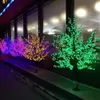 Decoração de Natal de 2,5 m de altura LED Flor de cerejeira Simulação Luzes de paisagem de flor de pêssego para suprimentos de eventos de casamento ao ar livre