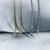 Chains 2/2.5/3/mm 316L Rope Chain Necklace Stainless Steel Never Fade Waterproof Choker Men Women Jewelry Gold Color Gift