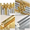 Bakgrunder Papier Peint Modern Gold Sier Foil Wall Papers Home Decor Waterproof Wallpaper Roll For El Roof Room Walls Mural Drop Del DHZ0F