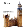 Puzzles 3D DIY Architecture Carton Puzzle Jouets Notre Dame de Paris Tour Eiffel Vasily Cathedral World Famous Architectural Model Toy 230616