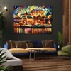 Modern Cityscapes Canvas Art Stoccolma Dipinti ad olio artigianali per la decorazione domestica contemporanea