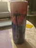 USA CA Warehouse 20oz Sublimation الزجاج المستقيم Tumblers Beverage Mug Juice Can with PP Slide Bamboo Lid وكؤوس زجاجة القش
