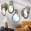 Adesivos de parede de madeira cogumelo floresta espelho floral oval decoração de férias para sala de estar quarto entrada banheiro pendurado decoração de casa 230616