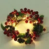 Dekorativa blommor DIY Jul Garland Artificial Tree Rattan Crown Light String Home Pendant Drop Ornament for Wall Hanging Decor