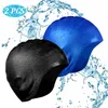 Cuffie da nuoto Cuffia da nuoto Cuffia da nuoto antiscivolo in silicone Capelli lunghi Cappello da piscina unisex con paraorecchie Proteggi per donna Uomo Adulto Ragazzi Bambini 230616