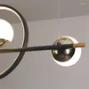 Lustres pós-moderno fosco preto LED bola de acrílico pendente longo luminária nórdica sala de estar luminárias suspensas cozinha restaurante luz