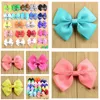 Волосные резиновые полосы 100 %/22 цвета целые 9x7cm ленты Diy Bows без зажима для аксессуаров для головного убора.