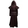 Theme Costume Unisex Medieval Robe Vintage Hooded Cowled Friar Halloween Fancy Cosplay Priest Monk Mantle Dress Black/Brown/Bury Dro Dhypf