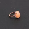 Cluster Anneaux Hainon Orange Oval Cut Fire Opal Wedding For Women Jewelry Ring Taille 6-10 Rose Gold Color rempli Engagement Cz