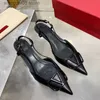 Luxury Sandals High Heel Women Red Wedding Shoes Summer Classics Brand Metal Buckle Real Leather Shallow Back Strap Black Matte Women's Sandal with Dust Bag T230710