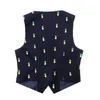 Women's Vests Black Chic Pineapple Print Vest Women V Neck Slim Single Button Spring Autumn 2023 Fashion Warm Streetwear Plus Size