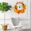 Dekorative Blumen Herbst Blatt Kürbis Kranz mit Glocke Thanksgiving Halloween Haustür Home Decor