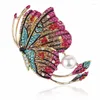 Broches papillon pour femmes coloré strass Badge mode mariage bijoux épinglette robe chapeau costume décorations