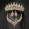 مجموعة أقراط القلادة 2023 Tiaras African Beads Jewelry Wedding Dress Associor
