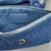 La borsa tote di piccola capacità per le donne 2024 Nuovo c Profumo Lavaggio Jeans Tote Borsa grande Lingge Catena di immondizia Borse di lusso