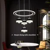 Lustres Table À Manger Simple Moderne Rond Suspension Lampe LED Europe Du Nord Maison Salon Décor Lustre AC 110 V 240