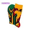靴下靴下3ペア/パック女性ソックスアフリカンプリントストライプラティスデザインカラフルなソフトソックスレジャースケートボードソックス面白いギフトマルチカラー230616