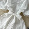 夏の新しいスプリットデートスクエアネックファーストラブフェアリードレスフランスの甘い気質ティーブレイクドレス