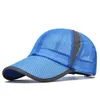 Snapbacks yaz tam örgü beyzbol şapkası hızlı kuru vizör kapağı hafif güneş koruma açık spor koşu koşu zirveli kapaklar erkekler kadınlar 230615