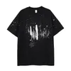 Tasarımcı Erkek Tişört Orijinal Ulusal Trend T-Shirts Mürekkep Splatted Sıradan Gevşek Kısa Giysiler