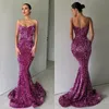 Elegant Grape Purple Prom Dresses Spaghetti Sequins Mermaid Party Evening Gowns Formal Long Special Ocn Dress