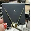 designer Collana in tre pezzi in oro nero con tre anelli Love C iconica collana smaltata di lusso leggero