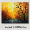 Arte de paisagem feita à mão em tela As cores da manhã vibrantes Arte de rua Pintura de decoração de casa