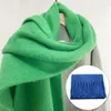 Sjaals Vrouwen Sjaal Winter Lange Grote Kwastje Zachte Effen Kleur Wrap Pashmina Mohair Dikke Gevlochten Sjaal Warme Nek Macaron