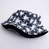 Cappelli a tesa larga Cappellino da pescatore stampato con albero di cocco unisex Moda estiva Reversibile Cappello da sole a secchiello 2023 Vaso