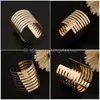 Cuff 1Pc Fashion Europe Simple Gold Open Bangles For Men Women Jewelry Punk Rectangar Hollow Wide Bracelets Drop Delivery Dhax9