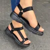 Sandálias Coloridas Cunha Verão Feminino Estilo Coreano Moda Respirável Plus Size Chinelos Plataforma Fundo Macio Sandalia Para Mujer