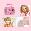 Beauté Mode Filles Make Up Toy Set Pretend Play Princesse Rose Maquillage Sécurité Kit Non Toxique Jouets pour Dressing Cosmétique Enfants Cadeau 230617