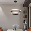 Pendant Lamps Modern LED Chandelier Lights For Salon Circle Ceiling Hanging Black Loft Living Dining Room Lighting Fixture