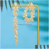 Bracciale Orecchini Collana Godki 80Mm Trendy Fiori Miami Drop Per Le Donne Festa Indiana Dubai Gioielli Da Sposa Boucl Dhgarden Dhhfe