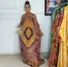 Etnisk kläder gratis stil afrikanska nationella egenskaper klassiska mönster chiffong off-the-shoulder stand-up krage plus storlek klänningar 230616