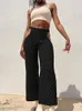 Damenhose S Sexy Cut Out Strick Häkeln Frauen 2023 Frühling Grün Lose Weibliche Strandhose Mode Breites Bein Calas Damenhose 230617