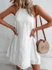 Городские сексуальные платья летние женские женские белые платья с цветочным вышивкой кружевная рукавица Женская мини -мини -2023 модная элегантная свободная vestido 230617