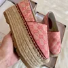 Lyxdesigner Espadrilles Women Casual Shoes Summer Spring High Platform With Letter Buckle Loafer Girls äkta läder Sick Sole Eur35-41 med låda