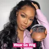 Lace Wigs Wig Without Sticking Ni Gel Glueless Pre Plucked Human Ready To Go Brazilian Body Wave HD Transparent Cut Hairline 230617