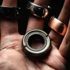 Spinning Top LAUTIE Mechanic C Paragraph Ring Fingertip Gyro Ratchet Magnetic Toy Decompression Black Technology Edc 230616