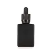 30ml preto fosco vidro líquido reagente pipeta conta-gotas frascos quadrados óleo essencial perfume garrafa de óleo de fumaça e garrafas líquidas jkjqk