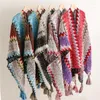 Scarves Winter Thick Warm Cashmere Scarf Hijab Women Bohemian Knitted Wool Blanket Poncho Shawls Wrap Foulard Female Pashminas 135 100Cm