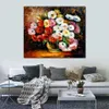 Mooie bloemen canvas kunst de terugkeer van liefde handgeschilderde kinfe schilderij voor hotel muur modern