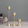 Candle Holders 3 PC/set Metal Gold Plated Wedding Party Vintage Candlestick Home Decor Christmas