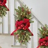 Decorative Flowers Home & Garden DecorationCordless Prelit Stairs Decoration Lights Up Christmas LED Wreath DIY Accessories