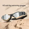 Goggles Professional Swimming Goggles for Men Women Anti-dim UV Plating Waterproof Justerbar silikondykning Vuxna Pool Glasögon 230617